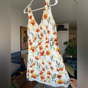 Aritzia Little Moon white floral mini dress